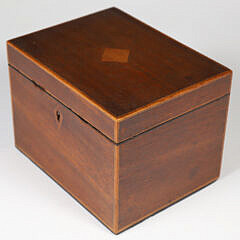 English Inlaid Mahogany Ditty Box, 19th century