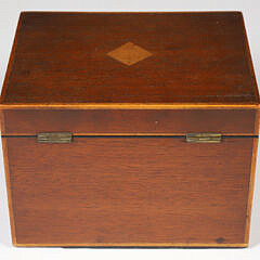 English Inlaid Mahogany Ditty Box, 19th century
