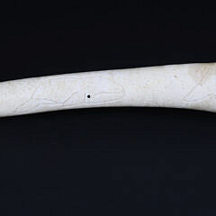 Antique Whale Oosik with Carved Whale Portraits on Both Sides, 19th Century