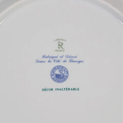 Set of Fourteen Limoges France Cobalt Band Dinner Plates