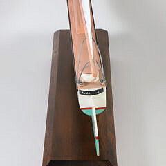 Vintage Painted Wood and Metal Catboat Weathervane