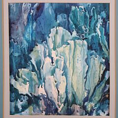 Modernist Watercolor on Paper “Coral”
