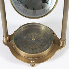 Contemporary Brass Orb Clock