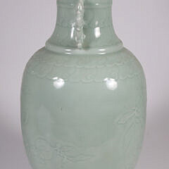 Celedon Porcelain Embossed Vase