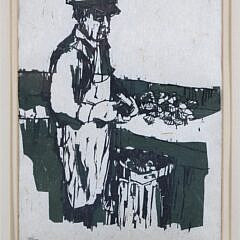 Roy Bailey Limited Edition Woodcut Print “Oyster Shucker”