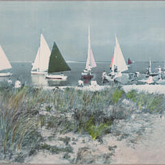 James Barker Hand Tinted Photograph “Rainbow Fleet, Nantucket”, circa 1935