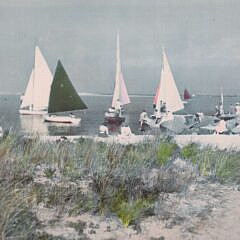James Barker Hand Tinted Photograph “Rainbow Fleet, Nantucket”, circa 1935