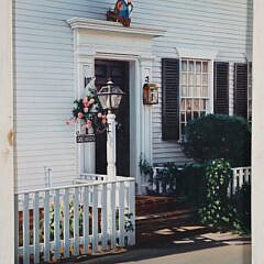 Jocelyn Vermilye Oil on Board “Nantucket Doorway at 6 Weymouth Street”