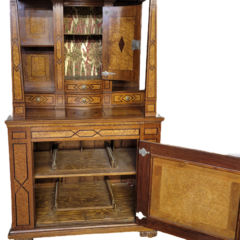 Continental Scenic Inlaid Cupboard, 19th Century