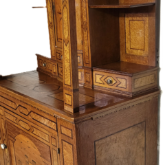 Continental Scenic Inlaid Cupboard, 19th Century
