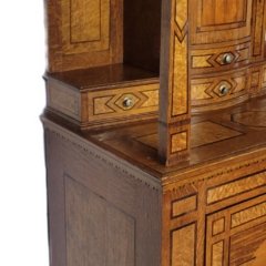 Continental Scenic Inlaid Cupboard, 19th Century