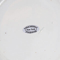 Pair of English Creamware American Warship Decorated Plates with “Dawson” Impressed Mark