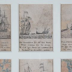 Matted and Framed Nine Clipper Ship Vignettes