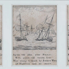 Matted and Framed Nine Clipper Ship Vignettes