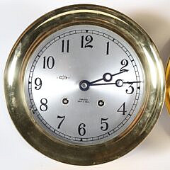 Fine Chelsea 6-Inch Ship’s Bell Brass Clock and Barometer