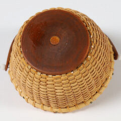 Miniature Round Open Swing Handle Nantucket Basket