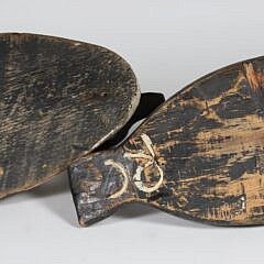 Two Antique Black and White Duck Decoys