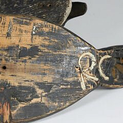 Two Antique Black and White Duck Decoys