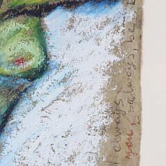 Carlos Dorrien “The Happy One” Oil Stick on Bark Paper