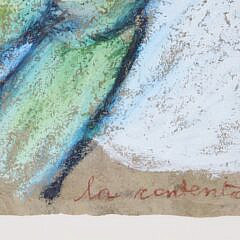 Carlos Dorrien “The Happy One” Oil Stick on Bark Paper