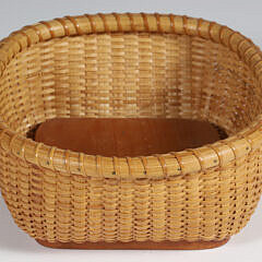 Cina Reyes Gibbs Small Square Nantucket Basket for Cocktail Napkins, circa 1974