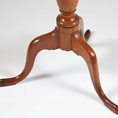 American Cherry Oval Top Candle Stand, 19th Century