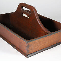 Whale Inlaid Dovetailed Wood Cutlery Tray, 19th Century