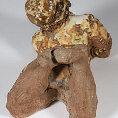 Hand Moulded Clay Sculpture of a Woman