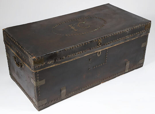 101 Chinese Leather Covered Camphorwood Trunk A IMG_6143
