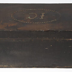 Chinese Export Leather Covered Brass Bound Camphorwood Trunk, 19th Century