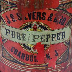 Antique J.S. Silvers & Bro. Pure Pepper Container