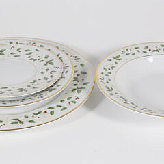 Set of Wallace “Holiday Vine” Pattern Porcelain Dinner Service