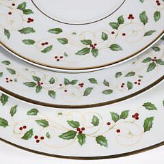 Set of Wallace “Holiday Vine” Pattern Porcelain Dinner Service