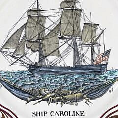 Fondeville Gray’s Pottery Nautical Staffordshire Ceramic Plate of the “Ship Caroline”