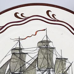 Fondeville Gray’s Pottery Nautical Staffordshire Ceramic Plate of the “Ship Caroline”