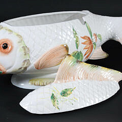 Italian Ceramic Fish Form Tureen and Cover