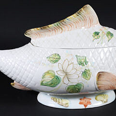 Italian Ceramic Fish Form Tureen and Cover