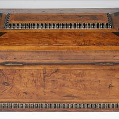 Burl Wood Two-Compartment Tea Caddy, 19th Century