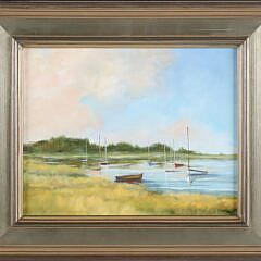 Kathleen Kelliher Oil on Canvas "Madaket Harbor" Nantucket