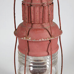 Vintage Red Painted Ship’s Light