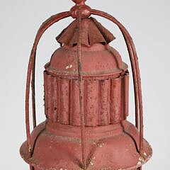 Vintage Red Painted Ship’s Light