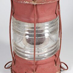Vintage Red Painted Ship’s Light
