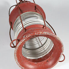 Vintage Red Painted Ship’s Light