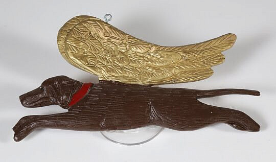 Stephen Huneck (1948-2010) Angel Winged Labrador Miniature Plaque
