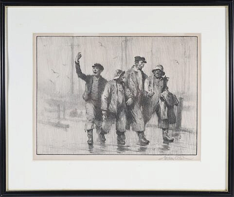 Gordon Grant (1875-1962) Etching "Four Sailors"