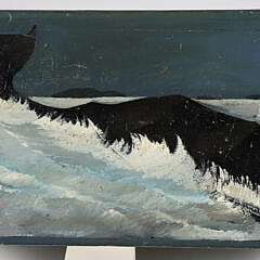 E. F. Eldredge Painted Whale and Eagle Storage Box, circa 1957