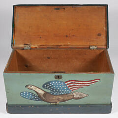 E. F. Eldredge Painted Whale and Eagle Storage Box, circa 1957