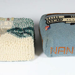 Needlepoint “Steamship Nobska” Wrapped Brick, Accompanied by “Homestead”