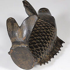 Japanese Patina Bronze “Jumping Carp” Fish Vase