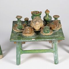 19-5024 Miniature Chinese Pottery Feast Table A_IMG_4980